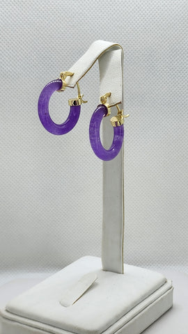 Brand New Purple Jade Earrings