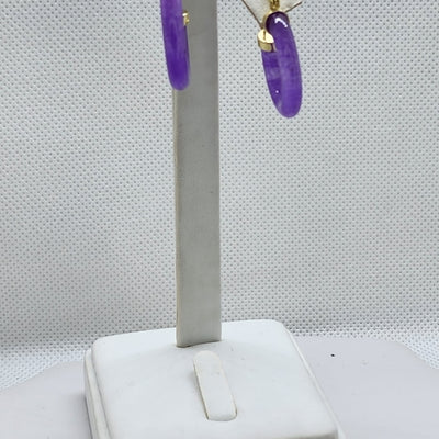 Brand New Purple Jade Earrings