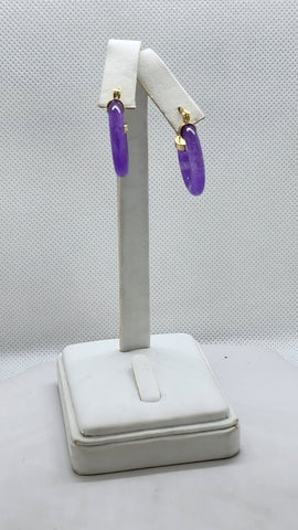 Brand New Purple Jade Earrings