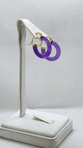 Brand New Purple Jade Earrings