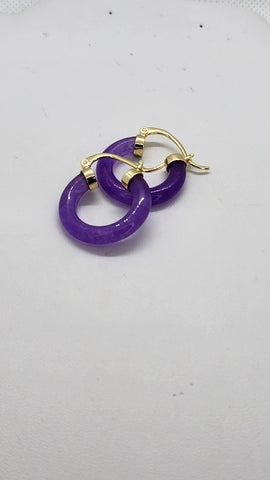 Brand New Purple Jade Earrings