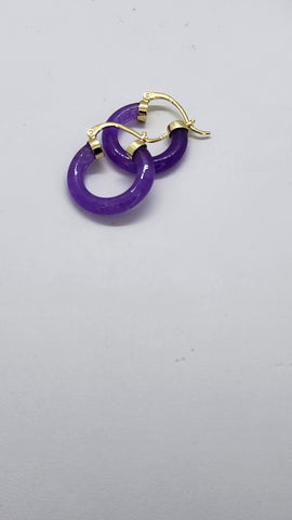 Brand New Purple Jade Earrings