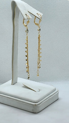 Brand New Brazilian 18k Gold Filled Beaded Gemstone Earrings