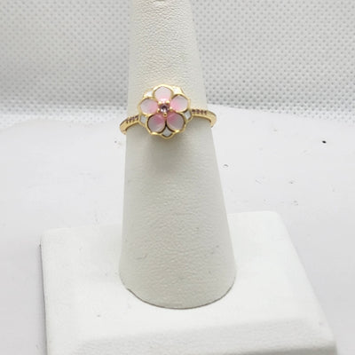 Brand New Sterling Silver 925 Magnolia Bloom Pink Ring