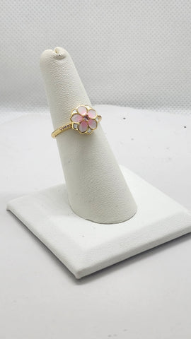 Brand New Sterling Silver 925 Magnolia Bloom Pink Ring