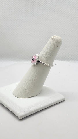 Brand New Sterling Silver 925 Magnolia Bloom Pink Ring