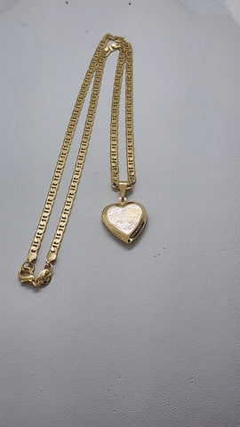 Brand New Brazilian 18k Gold Filled Heart Locket Necklace