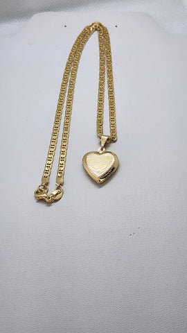 Brand New Brazilian 18k Gold Filled Heart Locket Necklace