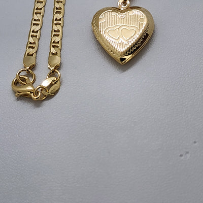 Brand New Brazilian 18k Gold Filled Heart Locket Necklace