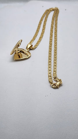 Brand New Brazilian 18k Gold Filled Heart Locket Necklace