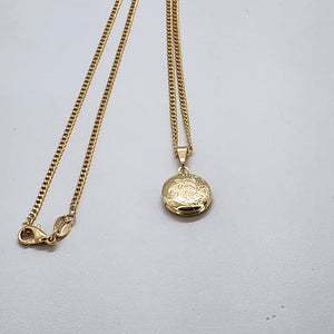 Brand New Brazilian 18k Gold Filled Round Locket Necklace