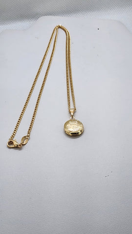 Brand New Brazilian 18k Gold Filled Round Locket Necklace