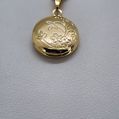 Brand New Brazilian 18k Gold Filled Round Locket Necklace