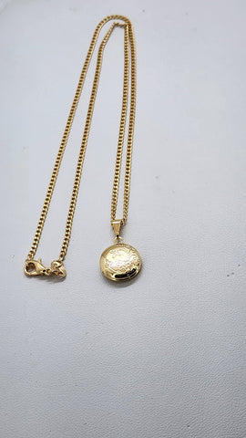 Brand New Brazilian 18k Gold Filled Round Locket Necklace