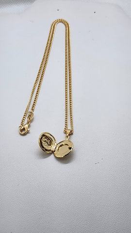 Brand New Brazilian 18k Gold Filled Round Locket Necklace