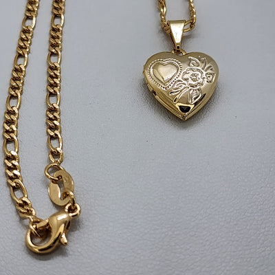 Brand New Brazilian 18k Gold Filled Heart Locket Necklace