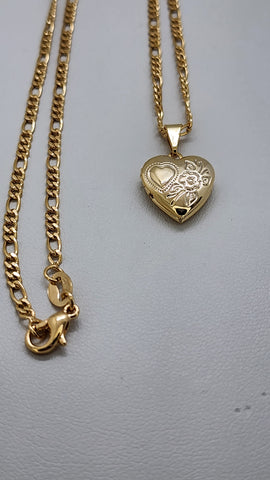 Brand New Brazilian 18k Gold Filled Heart Locket Necklace