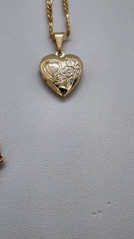 Brand New Brazilian 18k Gold Filled Heart Locket Necklace