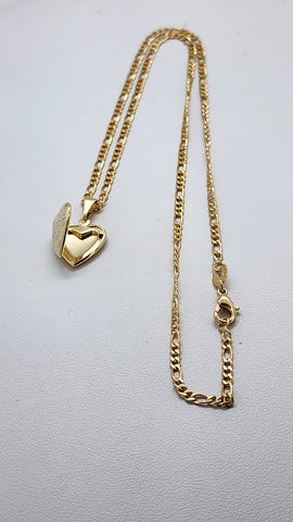 Brand New Brazilian 18k Gold Filled Heart Locket Necklace