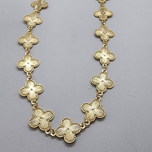 Brand New Brazilian 18k Gold Filled Mulit Clovers Necklace