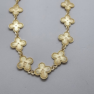 Brand New Brazilian 18k Gold Filled Mulit Clovers Necklace