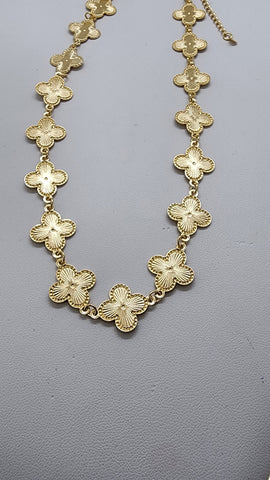 Brand New Brazilian 18k Gold Filled Mulit Clovers Necklace