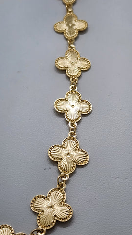 Brand New Brazilian 18k Gold Filled Mulit Clovers Necklace