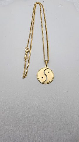 Brand New Brazilian 18k Gold Filled Yin Yang Necklace