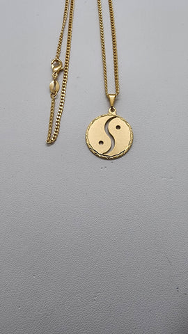 Brand New Brazilian 18k Gold Filled Yin Yang Necklace