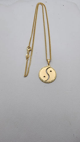 Brand New Brazilian 18k Gold Filled Yin Yang Necklace