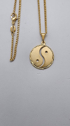 Brand New Brazilian 18k Gold Filled Yin Yang Necklace