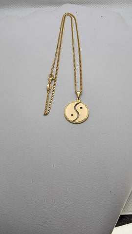 Brand New Brazilian 18k Gold Filled Yin Yang Necklace