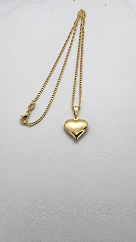 Brand New Brazilian 18k Gold Filled Heart Necklace