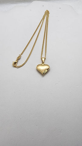 Brand New Brazilian 18k Gold Filled Heart Necklace