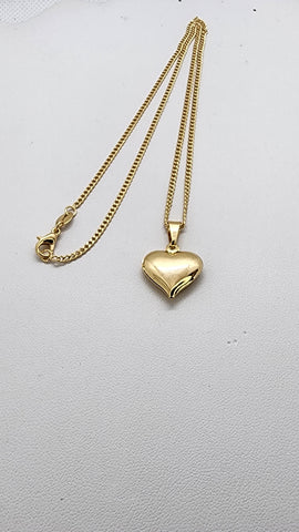 Brand New Brazilian 18k Gold Filled Heart Necklace