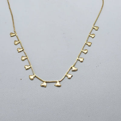 Brand New Brazilian 18k Gold Filled Multi Heart Necklace