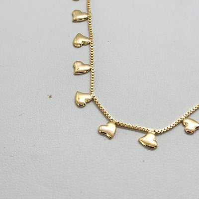 Brand New Brazilian 18k Gold Filled Multi Heart Necklace