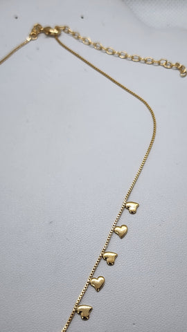 Brand New Brazilian 18k Gold Filled Multi Heart Necklace