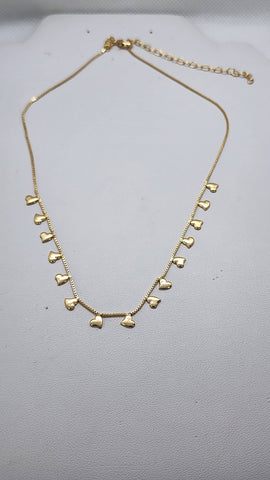 Brand New Brazilian 18k Gold Filled Multi Heart Necklace