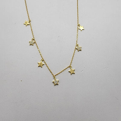 Brand New Sterling Silver 925 Multi Star Necklace