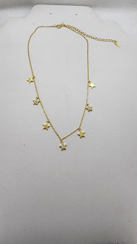 Brand New Sterling Silver 925 Multi Star Necklace