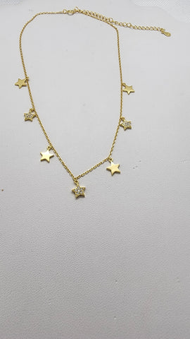 Brand New Sterling Silver 925 Multi Star Necklace