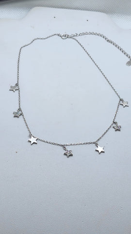 Brand New Sterling Silver 925 Multi Star Necklace