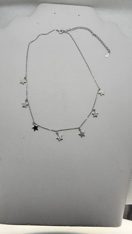 Brand New Sterling Silver 925 Multi Star Necklace