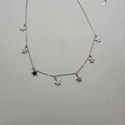 Brand New Sterling Silver 925 Multi Star Necklace