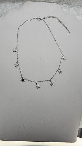 Brand New Sterling Silver 925 Multi Star Necklace