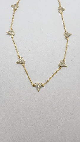 Brand New Sterling Silver 925 Multi Heart Necklace