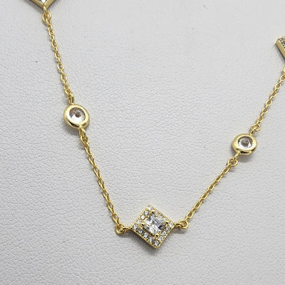 Brand New Sterling Silver 925 Multi Diamond design Necklace