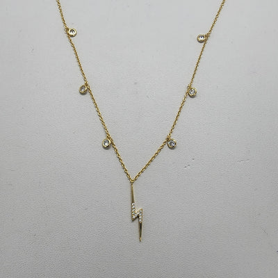 Brand New Sterling Silver 925 Lightening Bolt Necklace