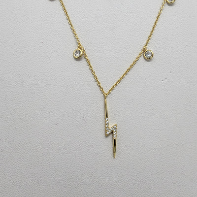 Brand New Sterling Silver 925 Lightening Bolt Necklace